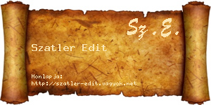 Szatler Edit névjegykártya